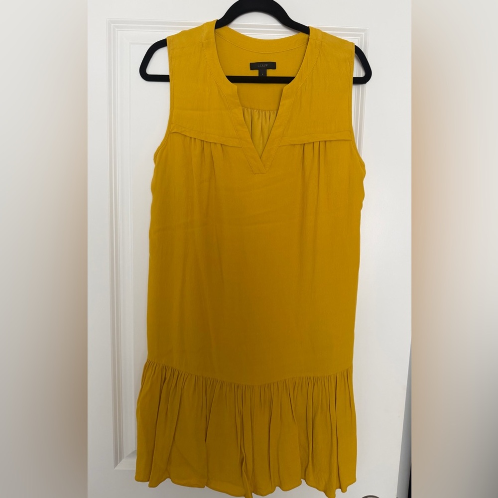 J. Crew Sleeveless Mustard V-Neck Maxi Dress Size Small
